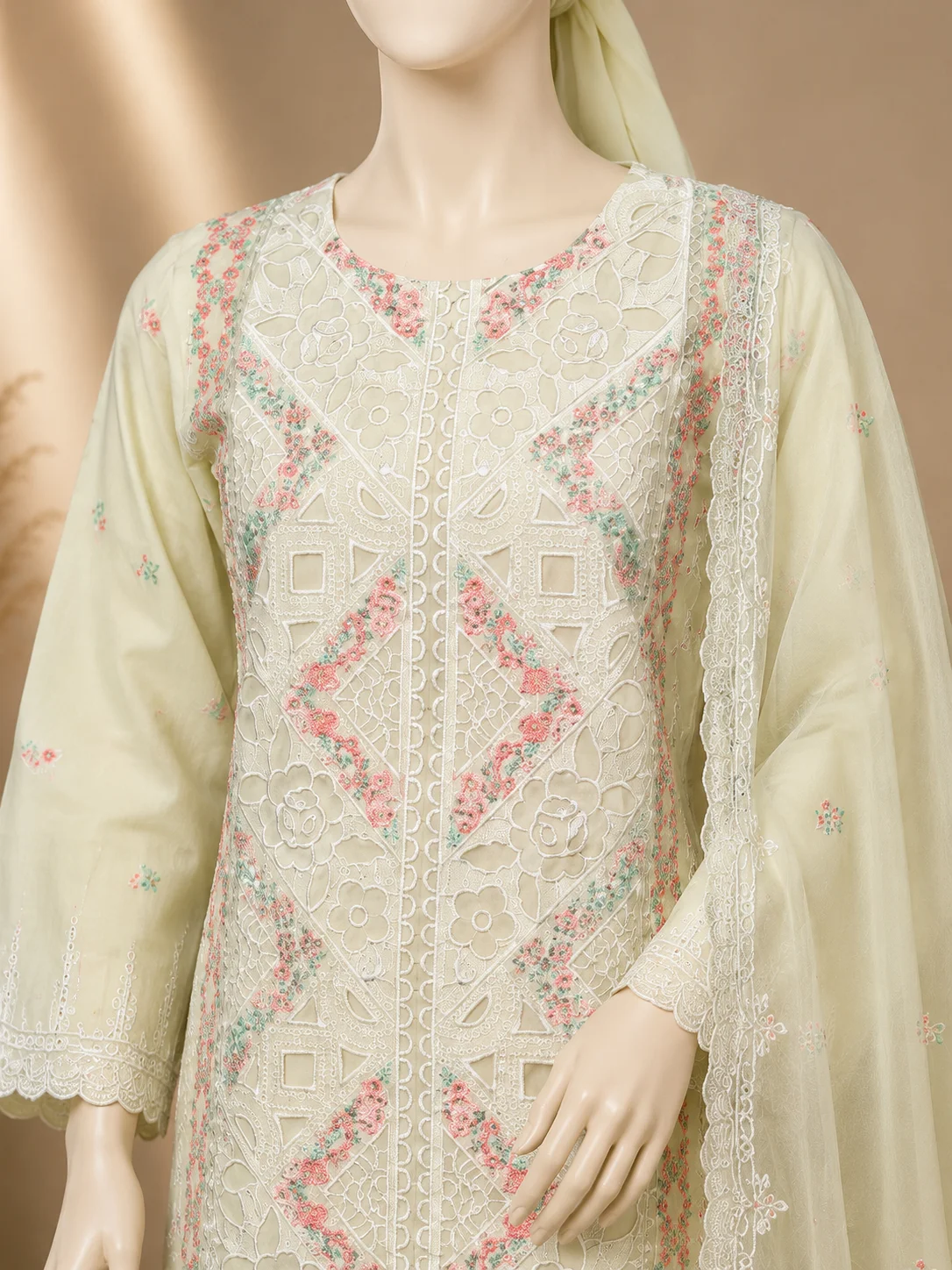 3 Piece - Embroidered COTTON SUIT Hover
