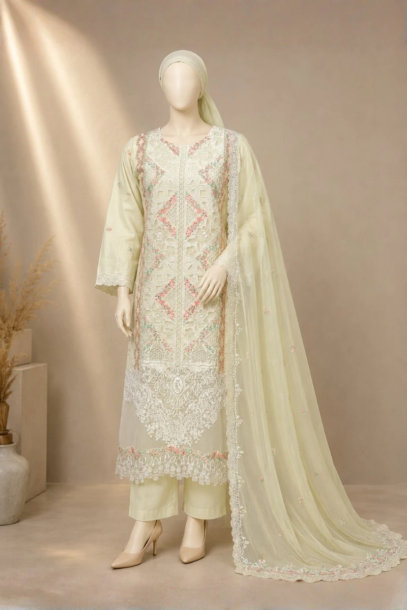 3 Piece - Embroidered COTTON SUIT