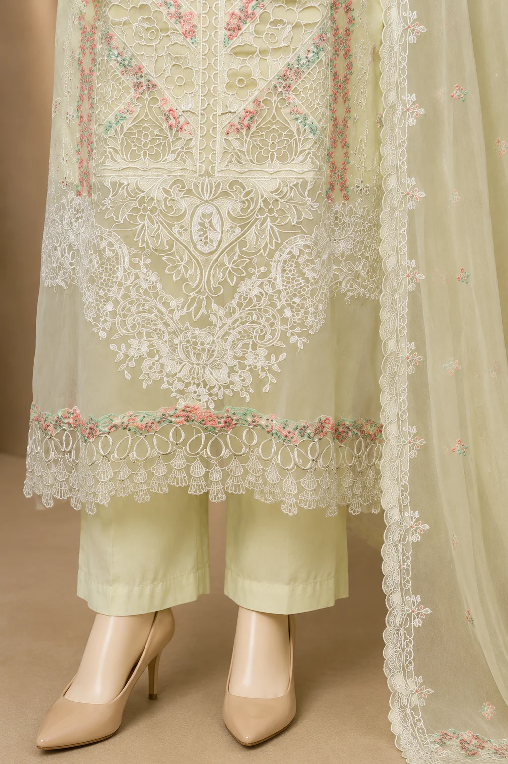 3 Piece - Embroidered COTTON SUIT - Image 3