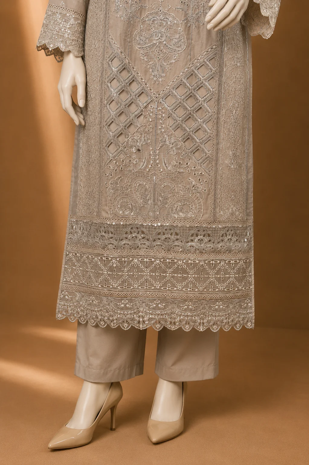 3 Piece - Embroidered COTTON SUIT - Image 3