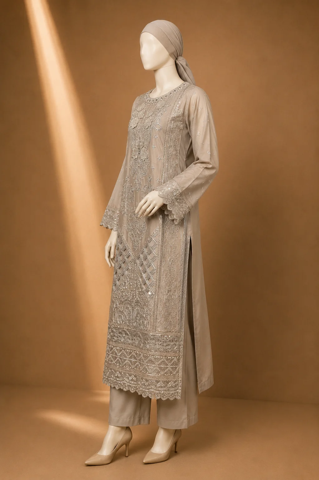 3 Piece - Embroidered COTTON SUIT - Image 4