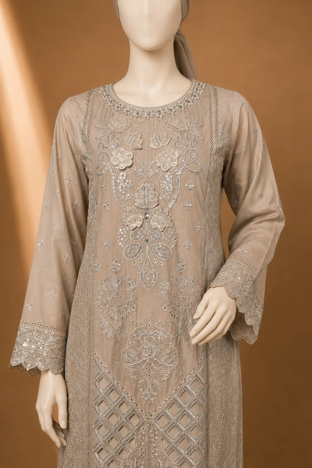3 Piece - Embroidered COTTON SUIT Hover