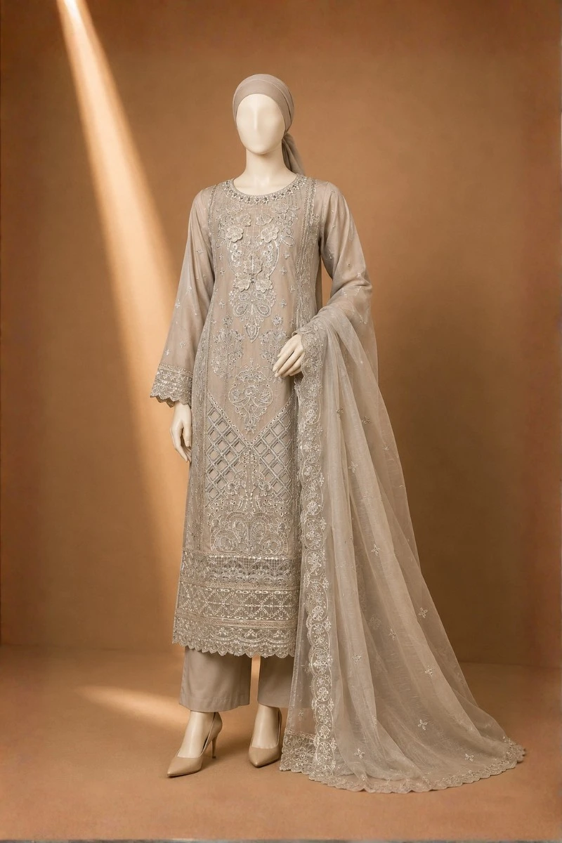 3 Piece - Embroidered COTTON SUIT