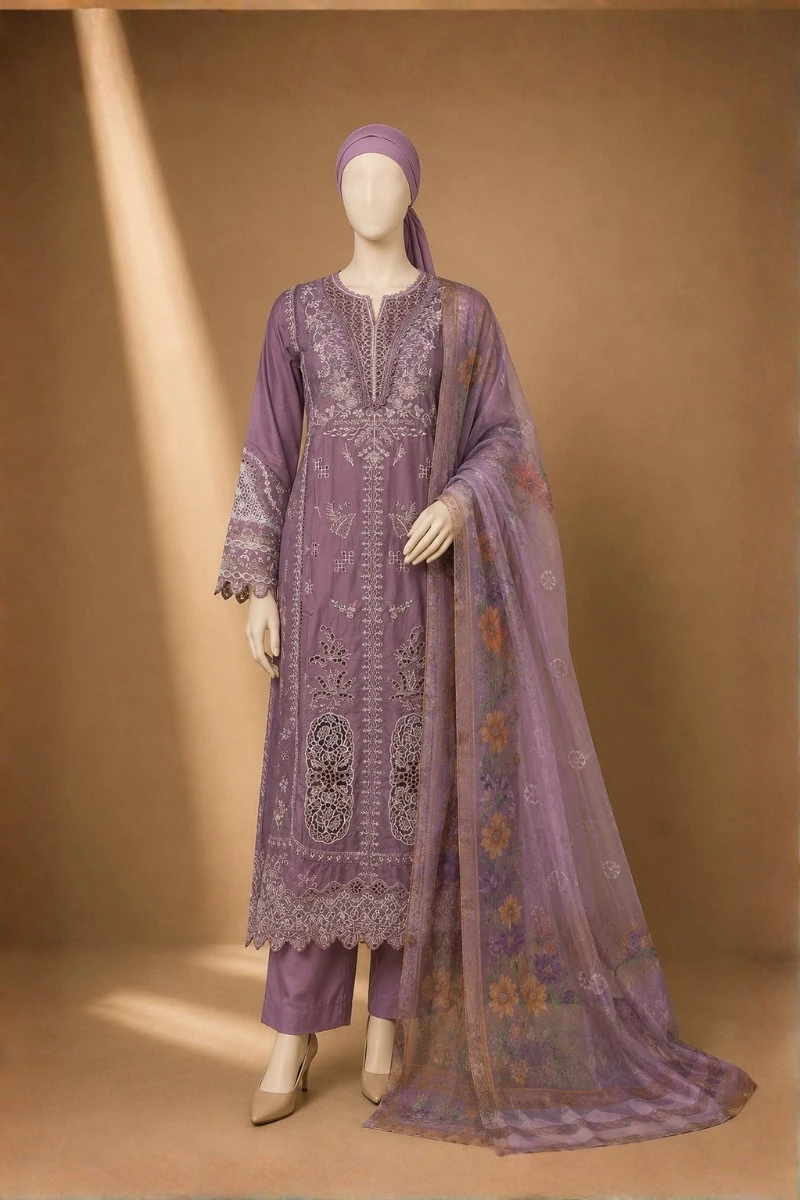 3 Piece - Embroidered COTTON SUIT
