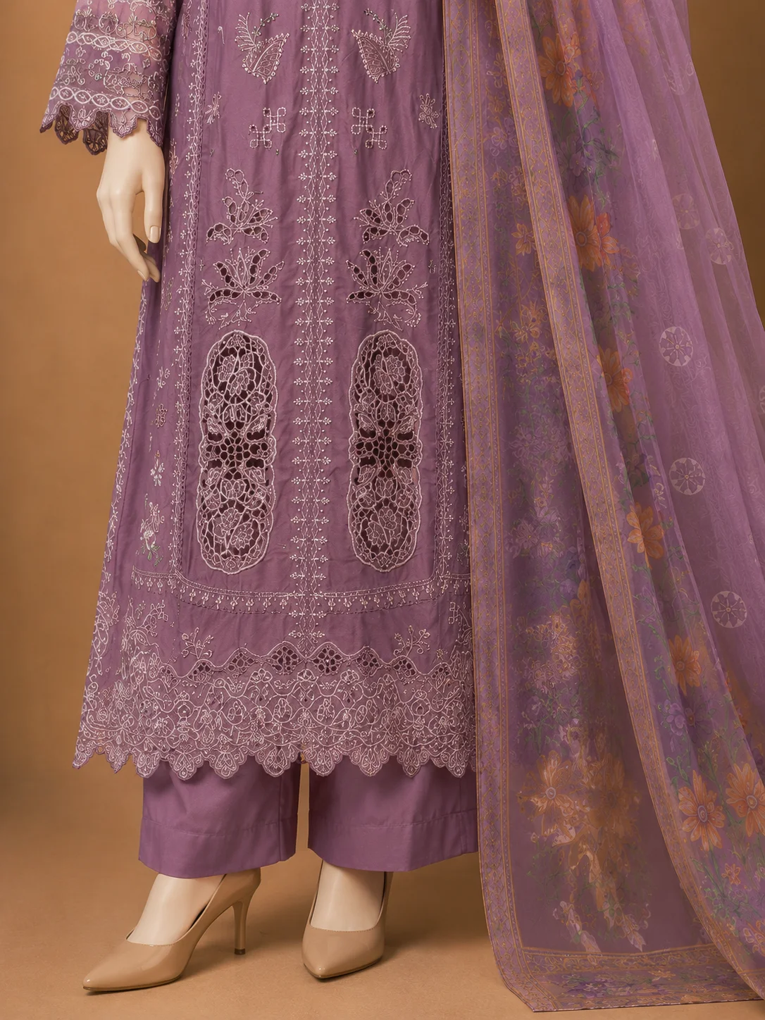 3 Piece - Embroidered COTTON SUIT - Image 3