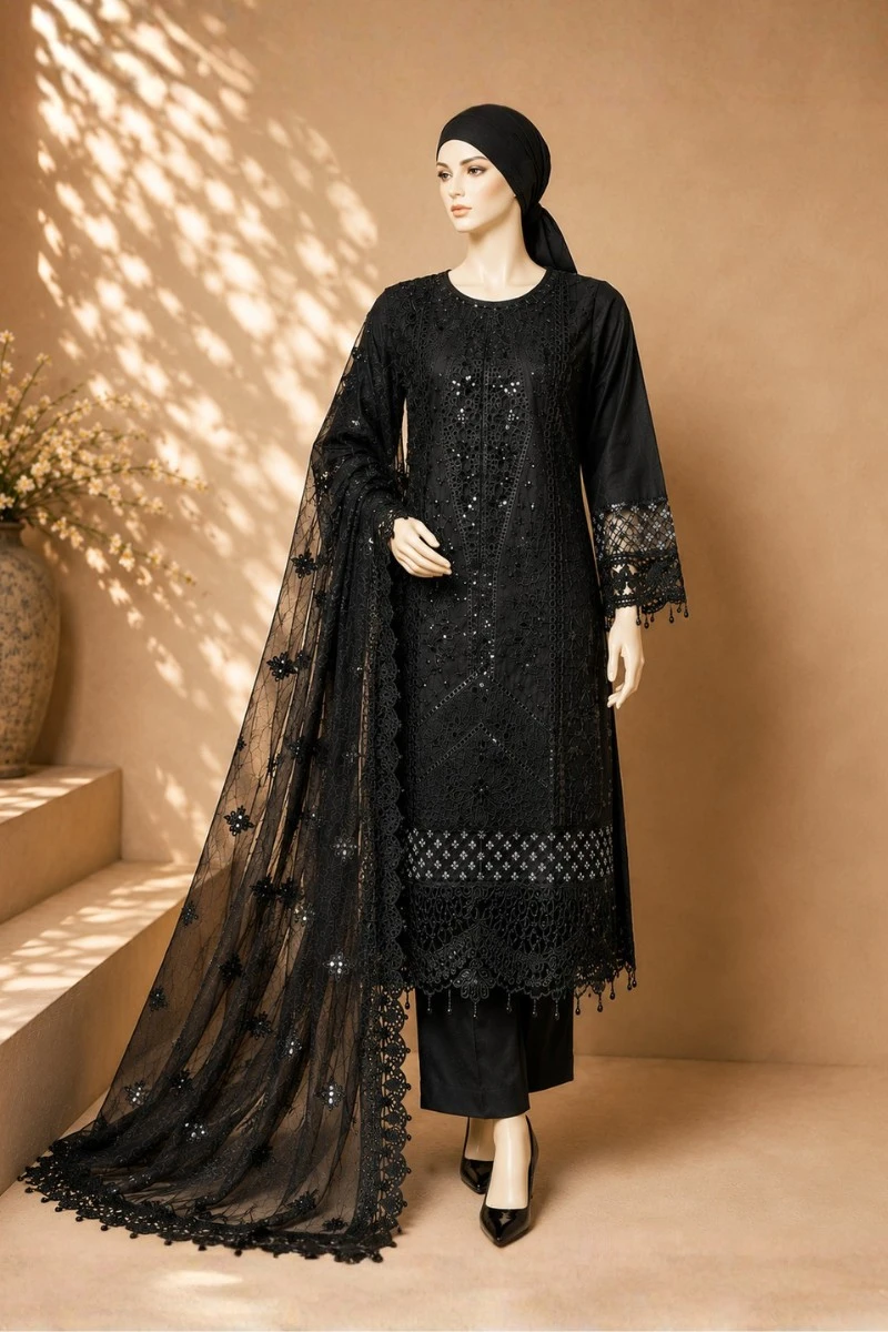 3 Piece - Embroidered COTTON SUIT