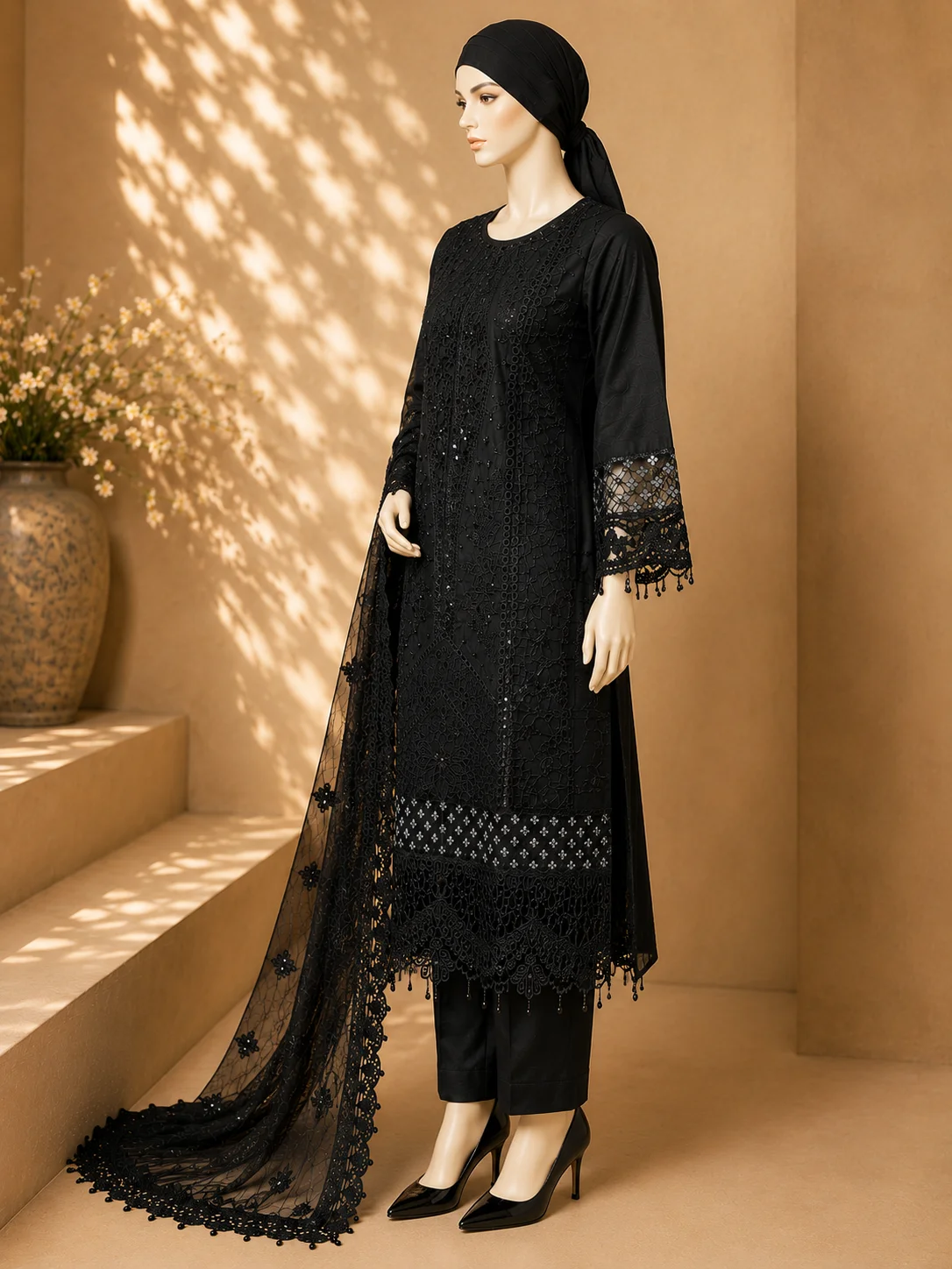 3 Piece - Embroidered COTTON SUIT - Image 5