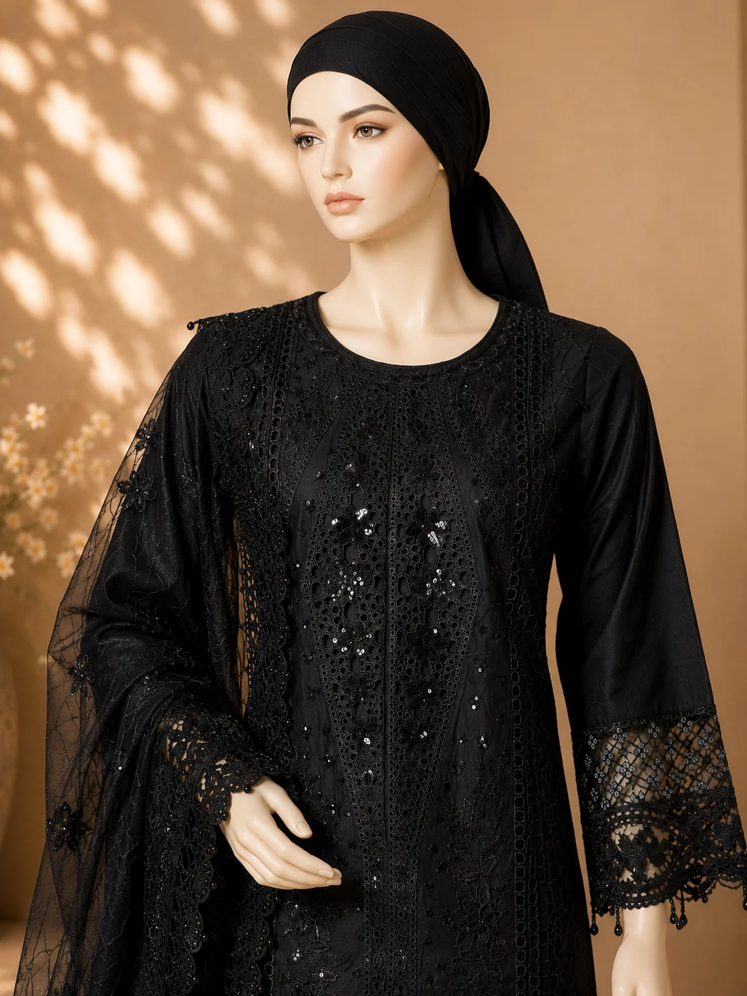 3 Piece - Embroidered COTTON SUIT - Image 3