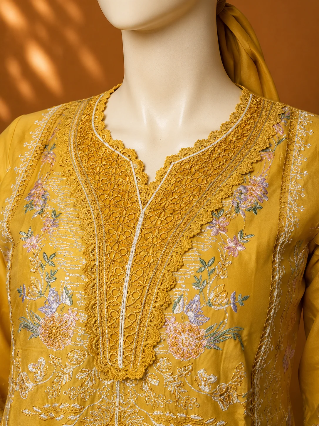 3 Piece - Embroidered cotton Suit Hover