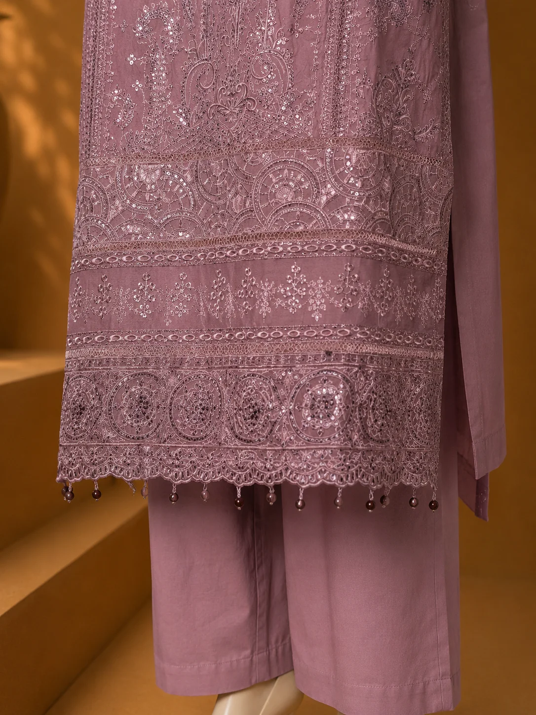 3 Piece - Embroidered cotton Suit - Image 3
