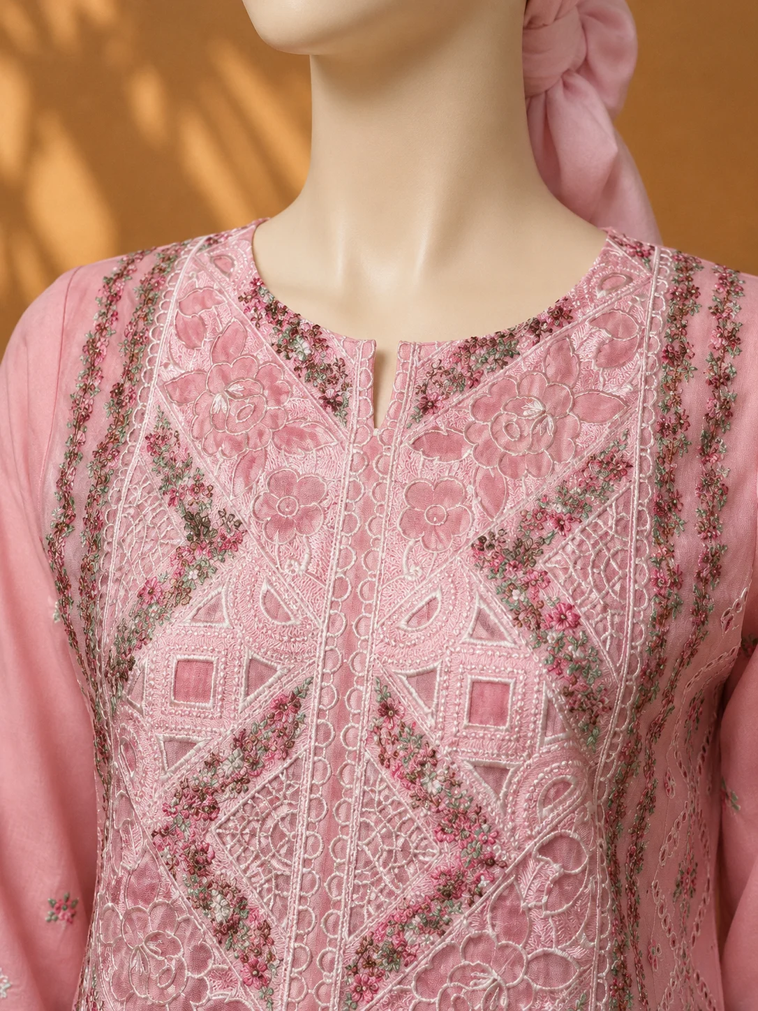 3 Piece - Embroidered cotton Suit Hover