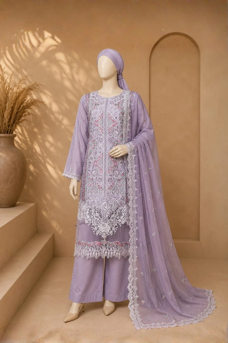 3 Piece - Embroidered cotton Suit