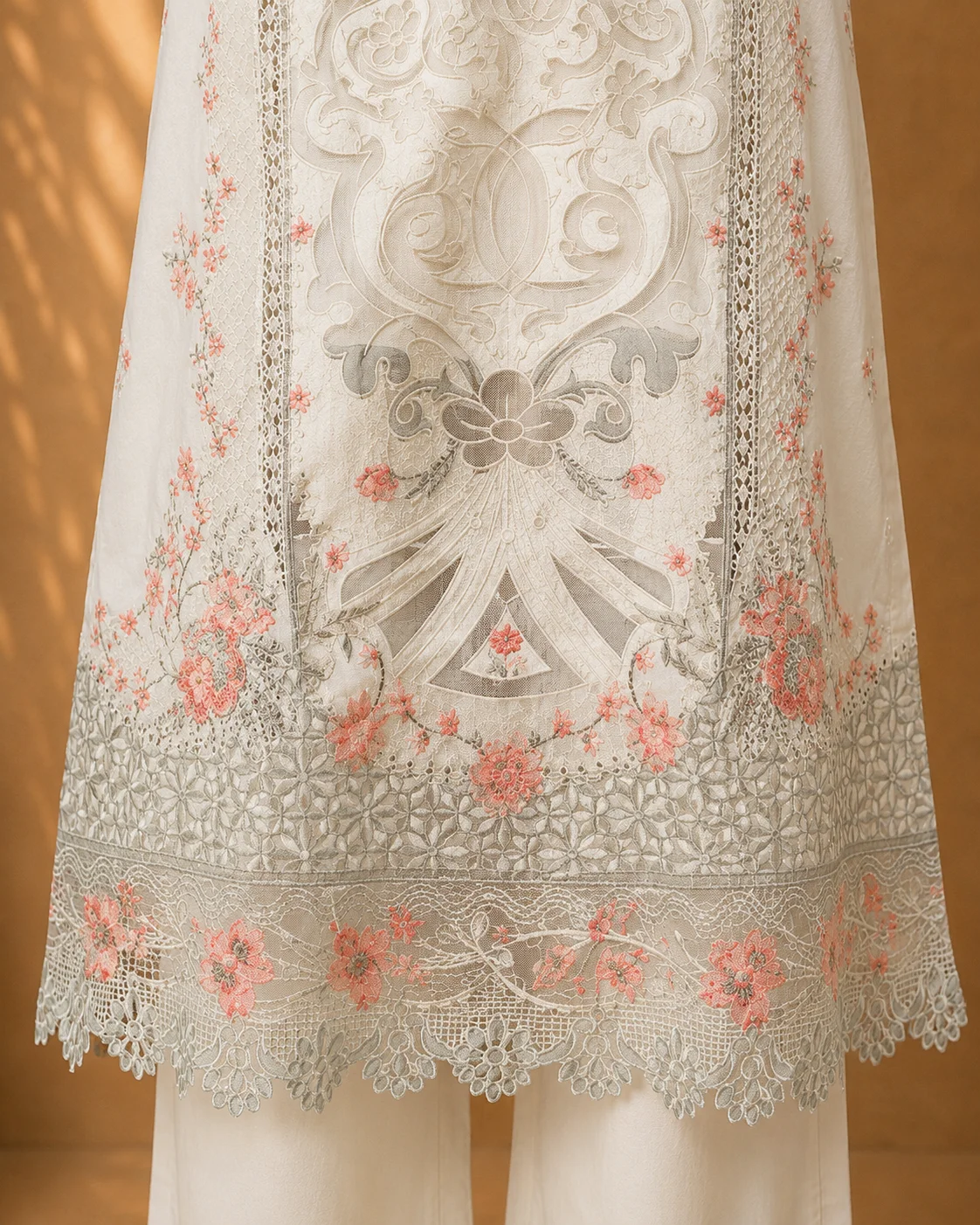 3 Piece - Embroidered cotton Suit - Image 3
