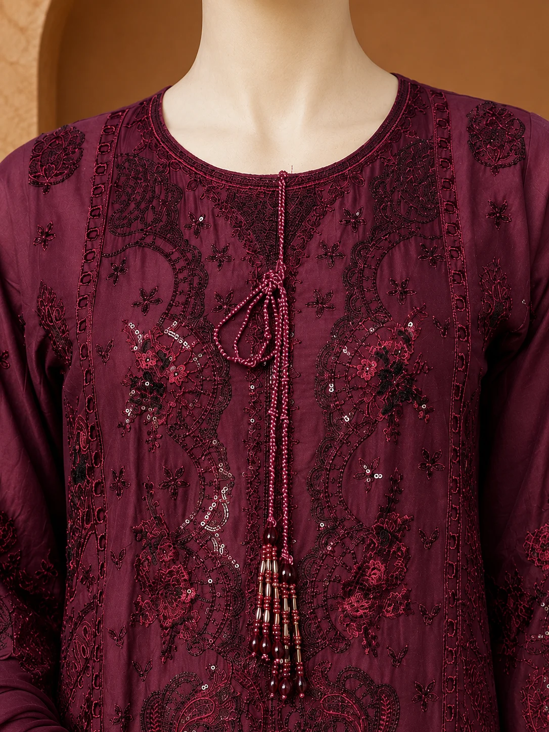 3 Piece - Embroidered cotton Suit Hover
