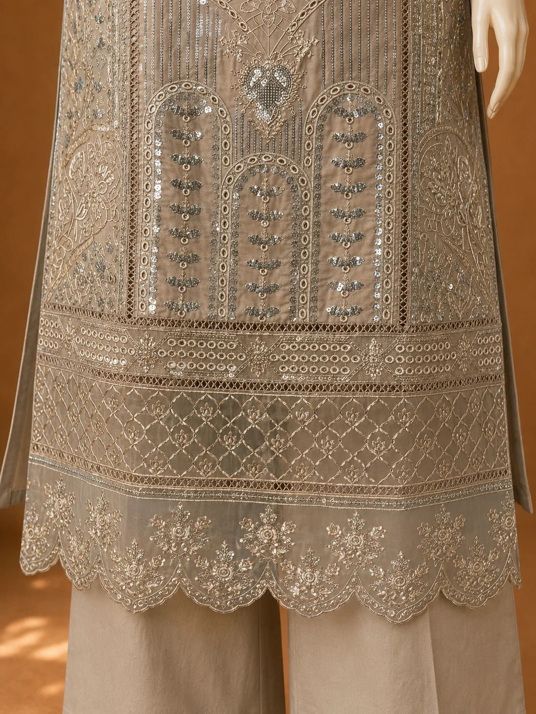 3 Piece - Embroidered cotton Suit - Image 3