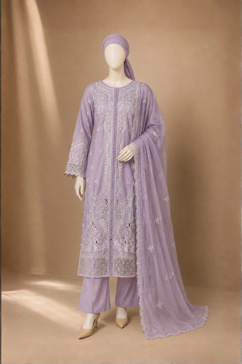 3 Piece - Embroidered cotton Suit
