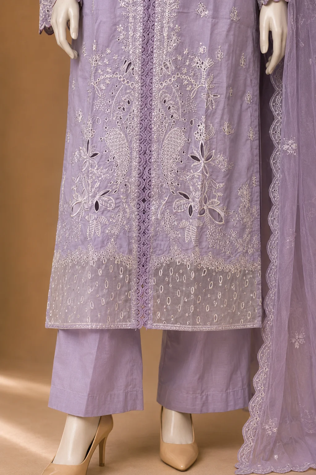 3 Piece - Embroidered cotton Suit - Image 3