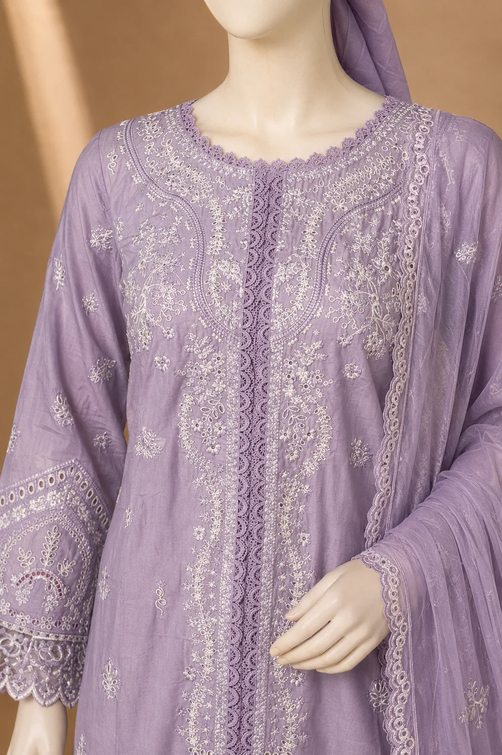 3 Piece - Embroidered cotton Suit Hover