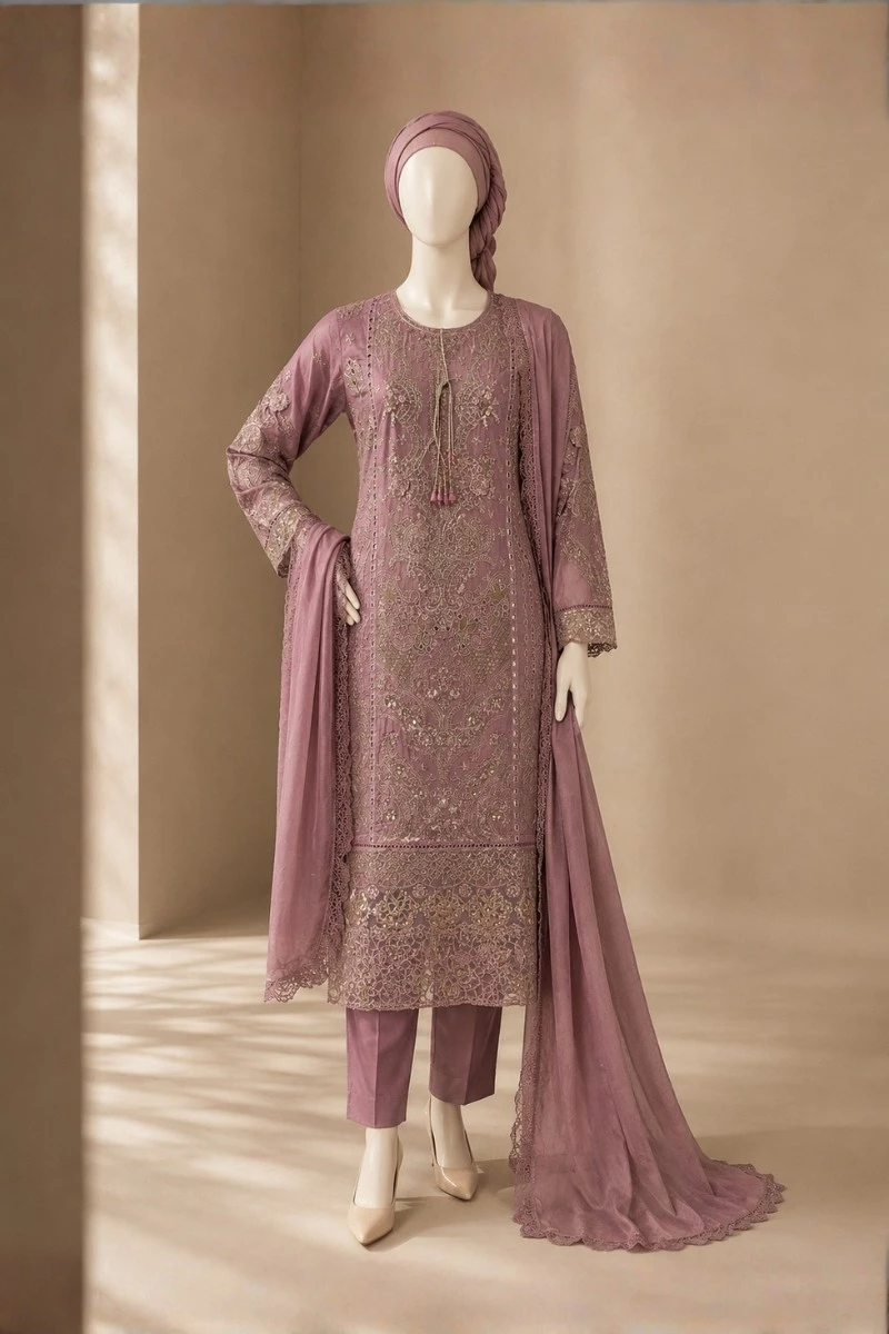 3 Piece - Embroidered cotton Suit