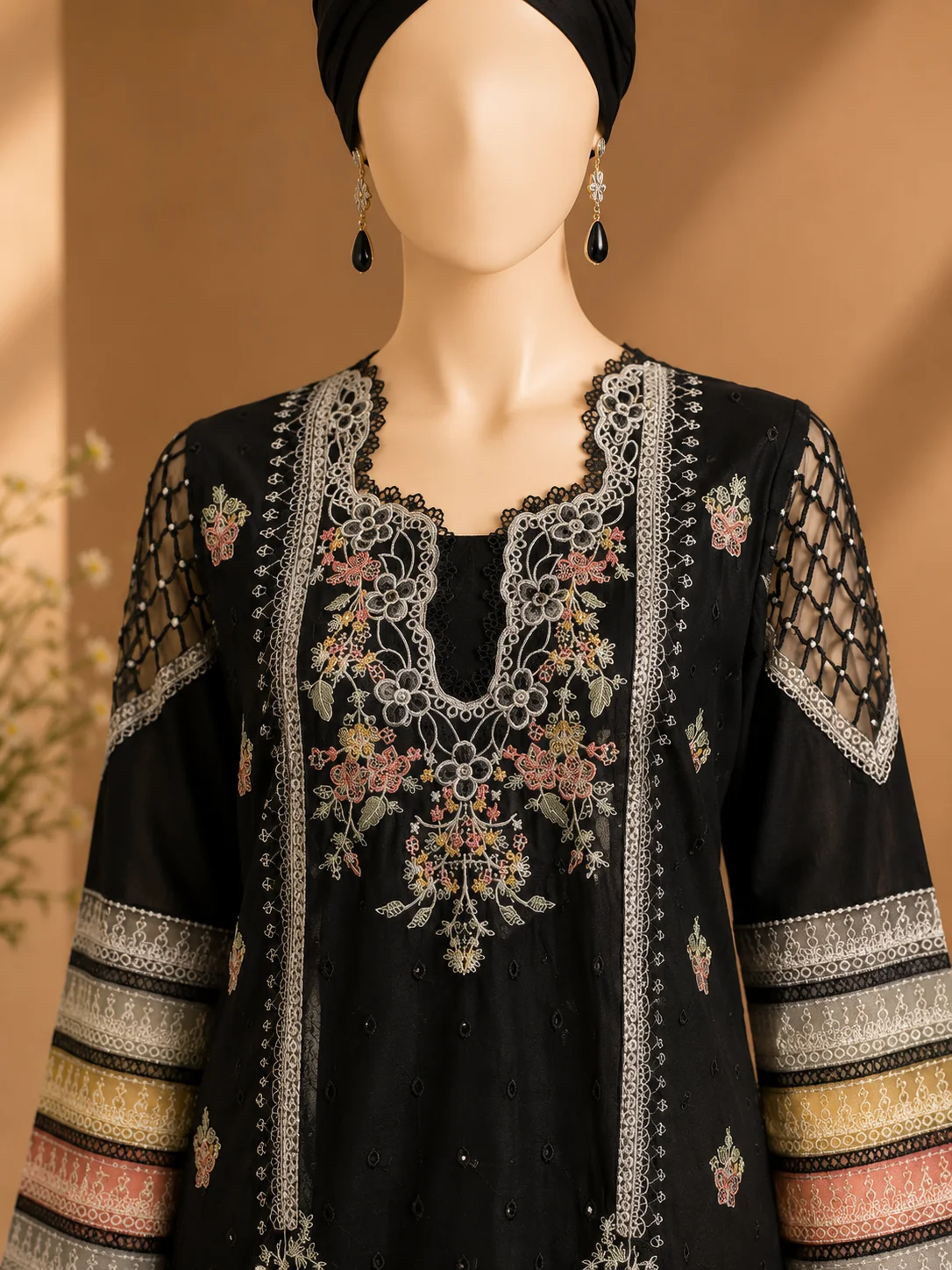 3 Piece - Embroidered cotton Suit Hover