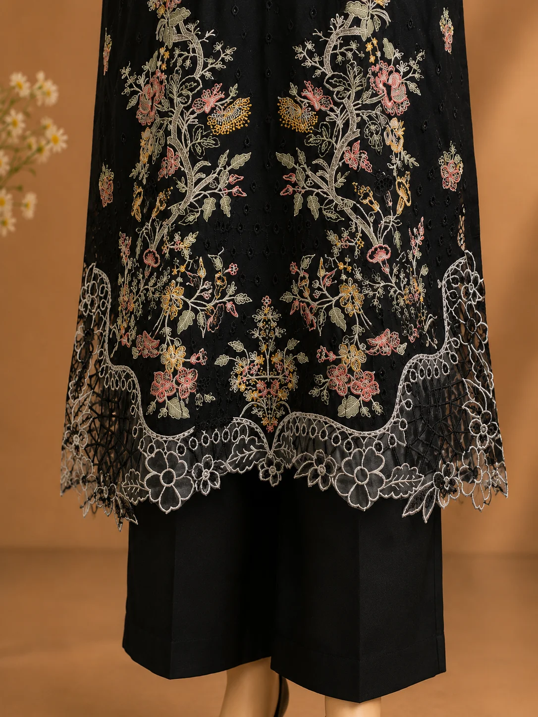 3 Piece - Embroidered cotton Suit - Image 3