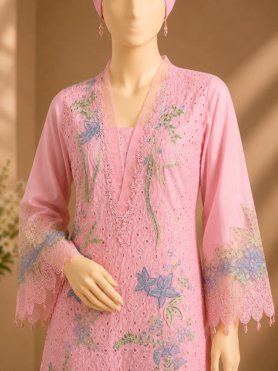 3 Piece - Embroidered cotton Suit Hover