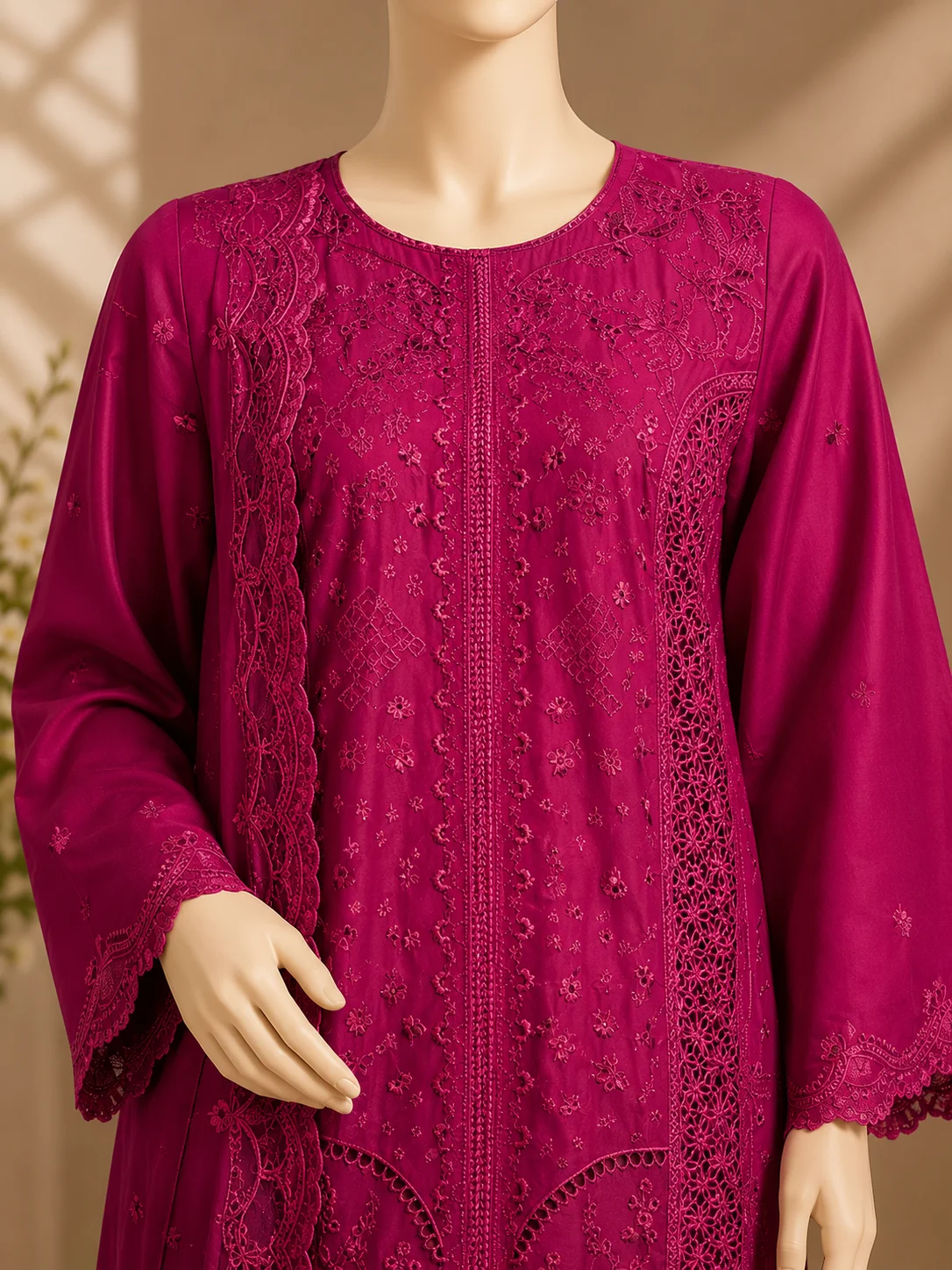 3 Piece - Embroidered cotton Suit Hover