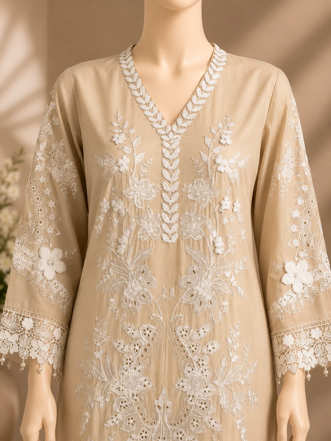 3 Piece - Embroidered cotton Suit Hover