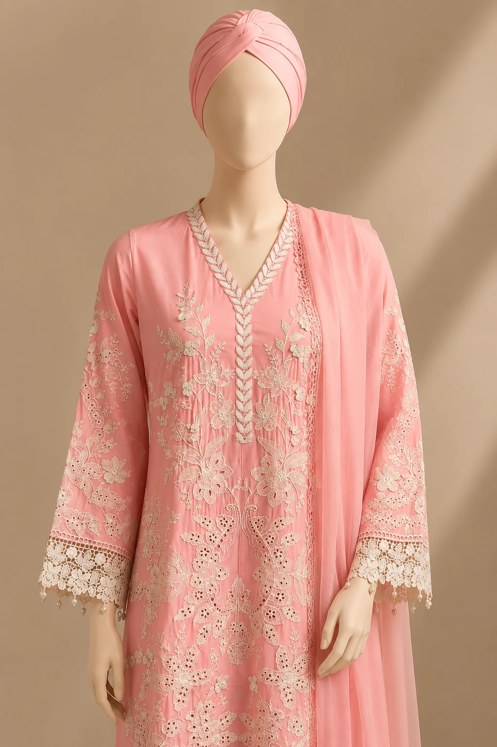 3 Piece - Embroidered cotton Suit Hover