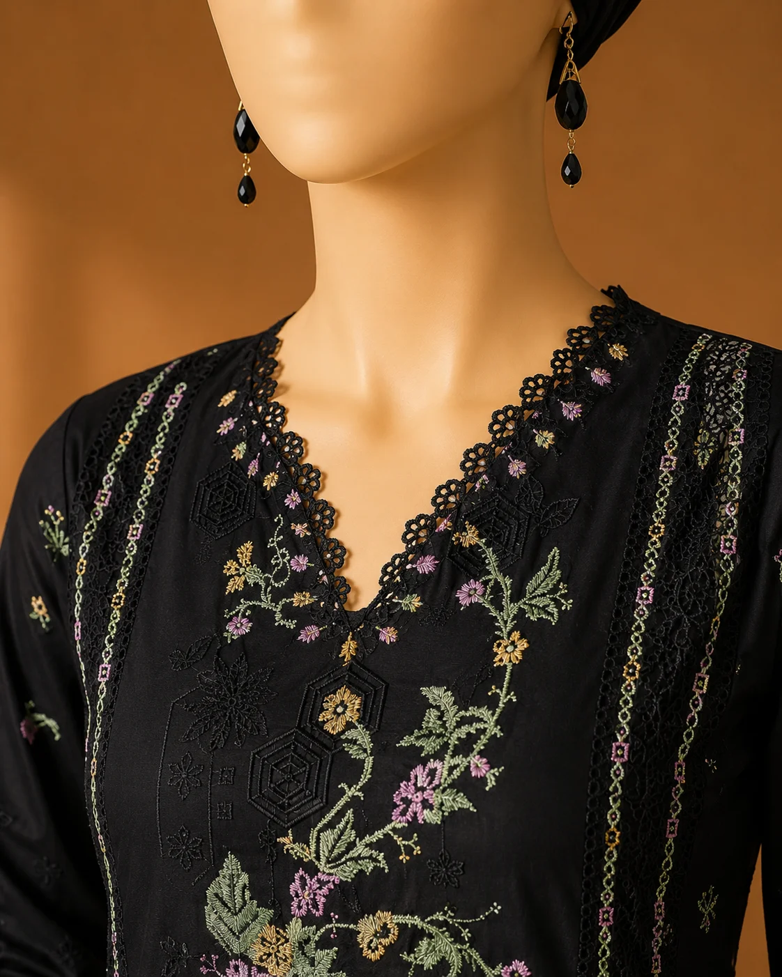 3 Piece - Embroidered cotton Suit Hover