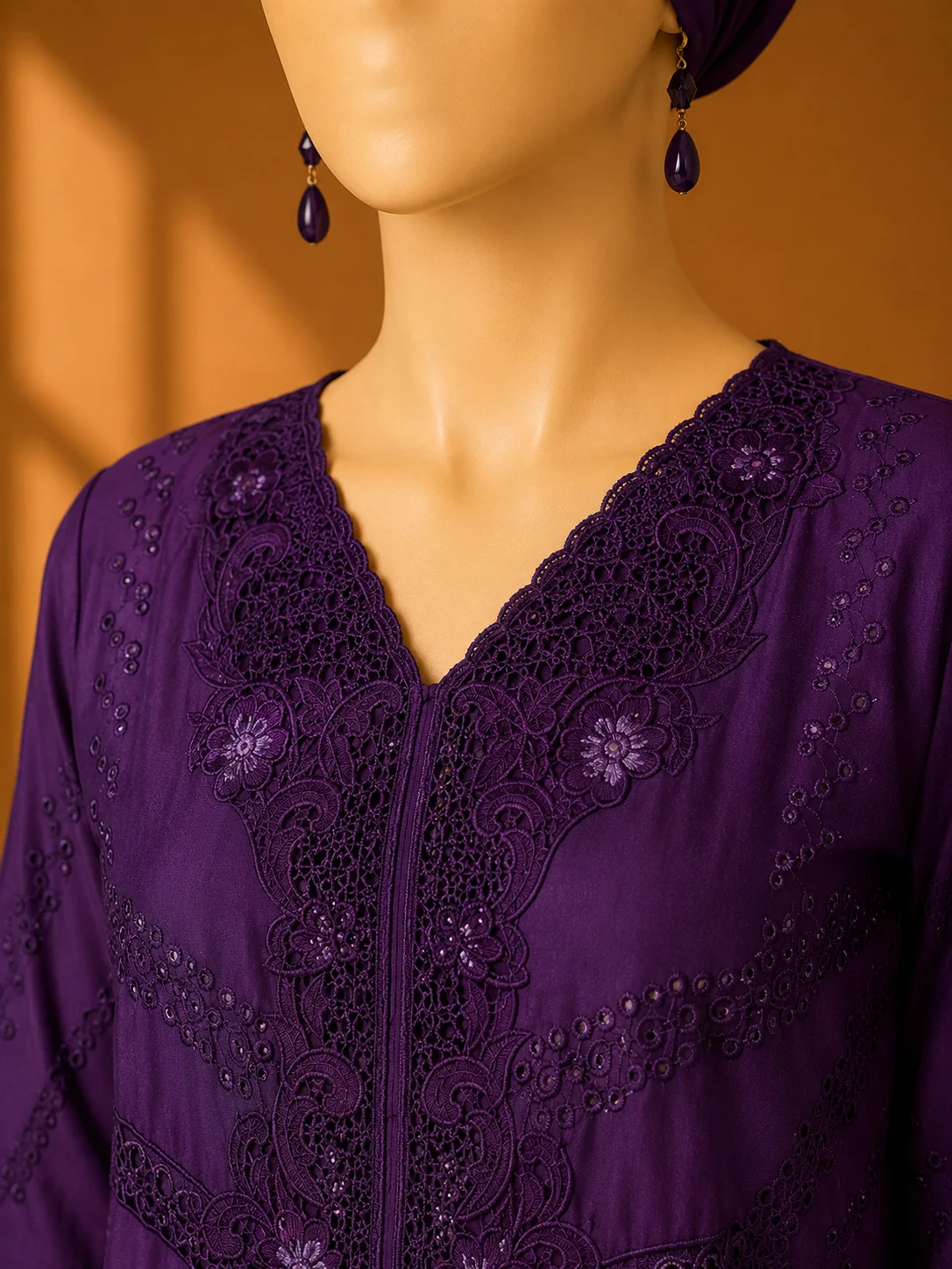 3 Piece - Embroidered cotton Suit Hover