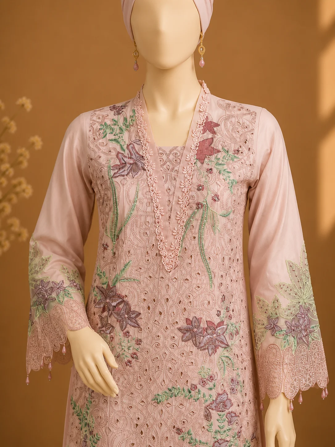 3 Piece - Embroidered cotton Suit - Alternate View