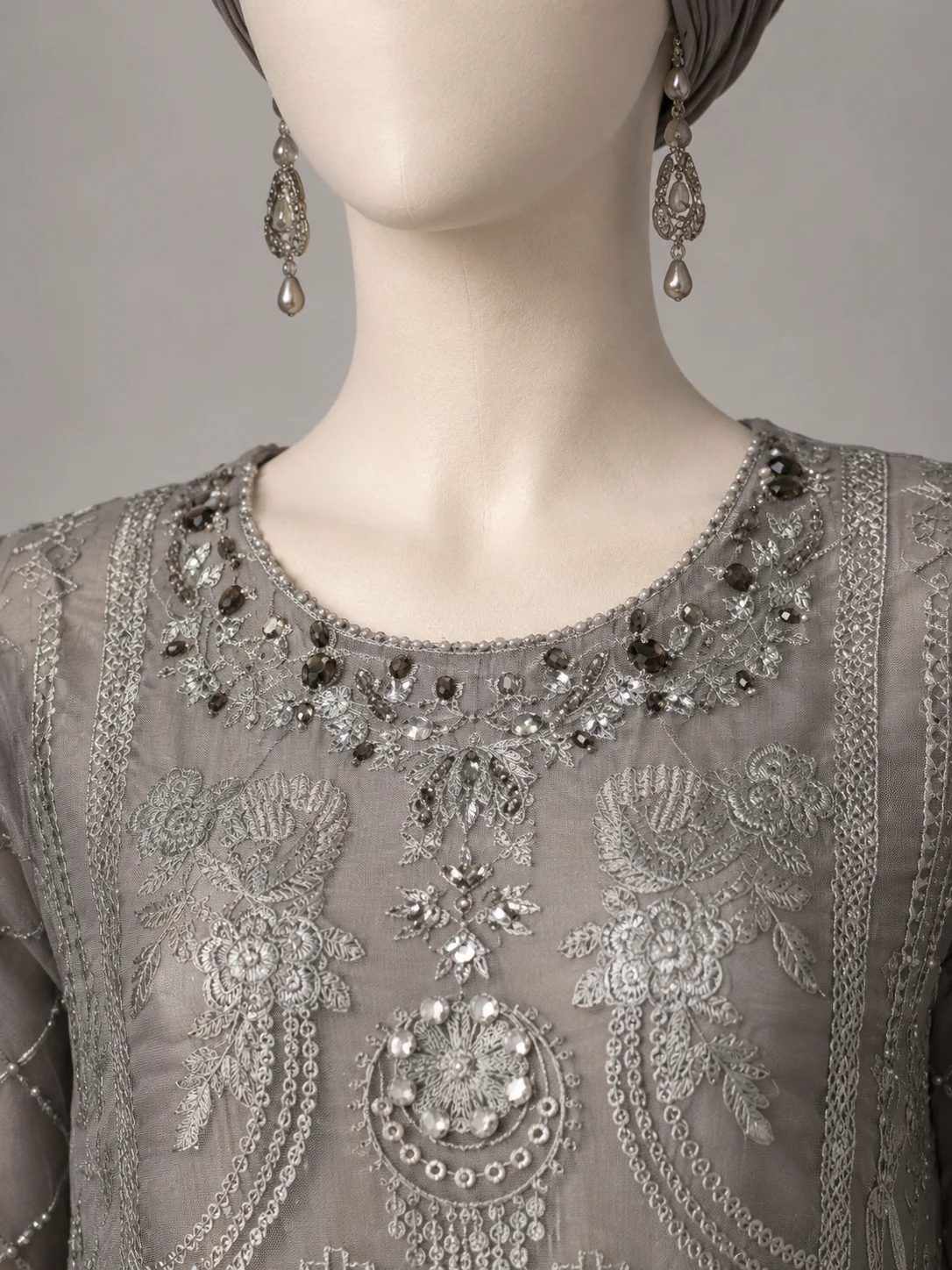 3 Piece - Embroidered Organza Suit Hover