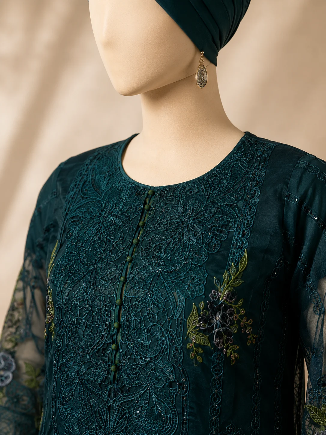 3 Piece - Embroidered Organza Suit Hover