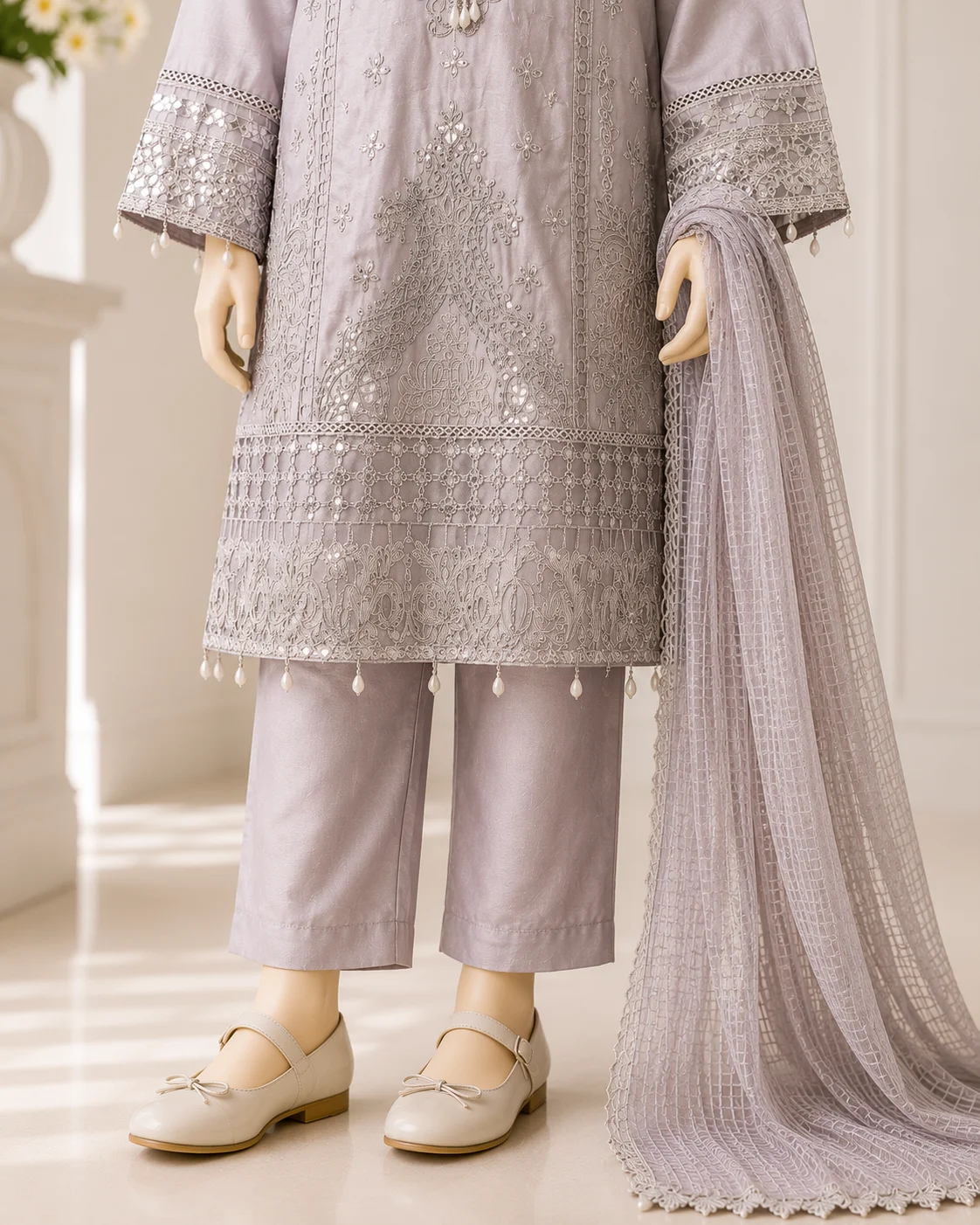 KIDS  3 Piece Embroidered Suit - Image 3