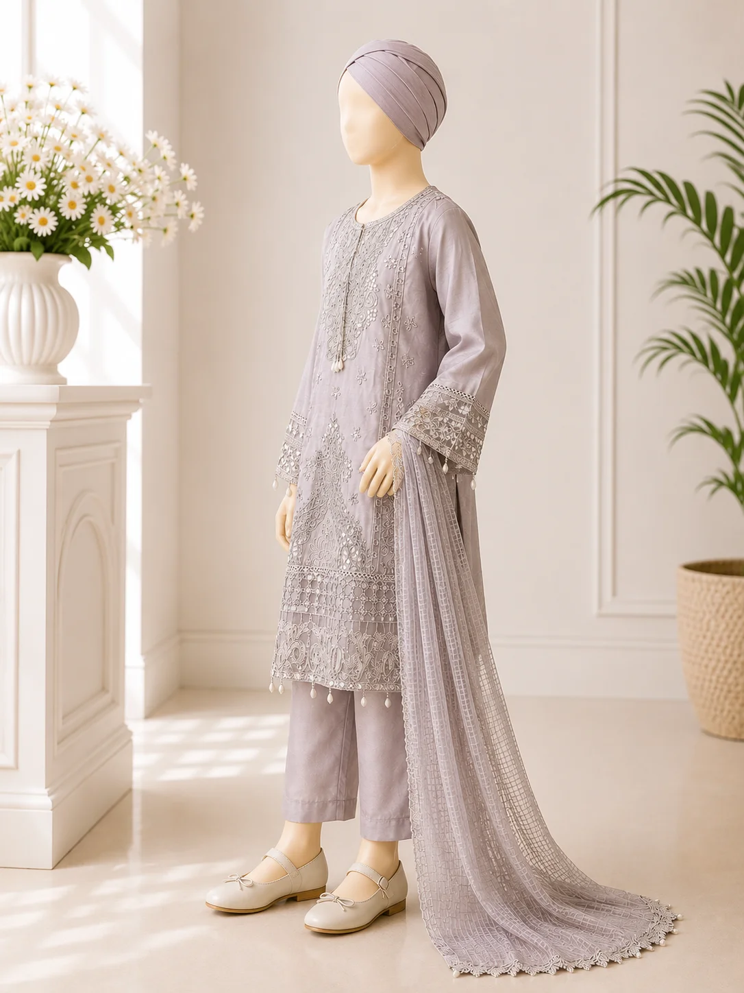 KIDS  3 Piece Embroidered Suit - Image 4