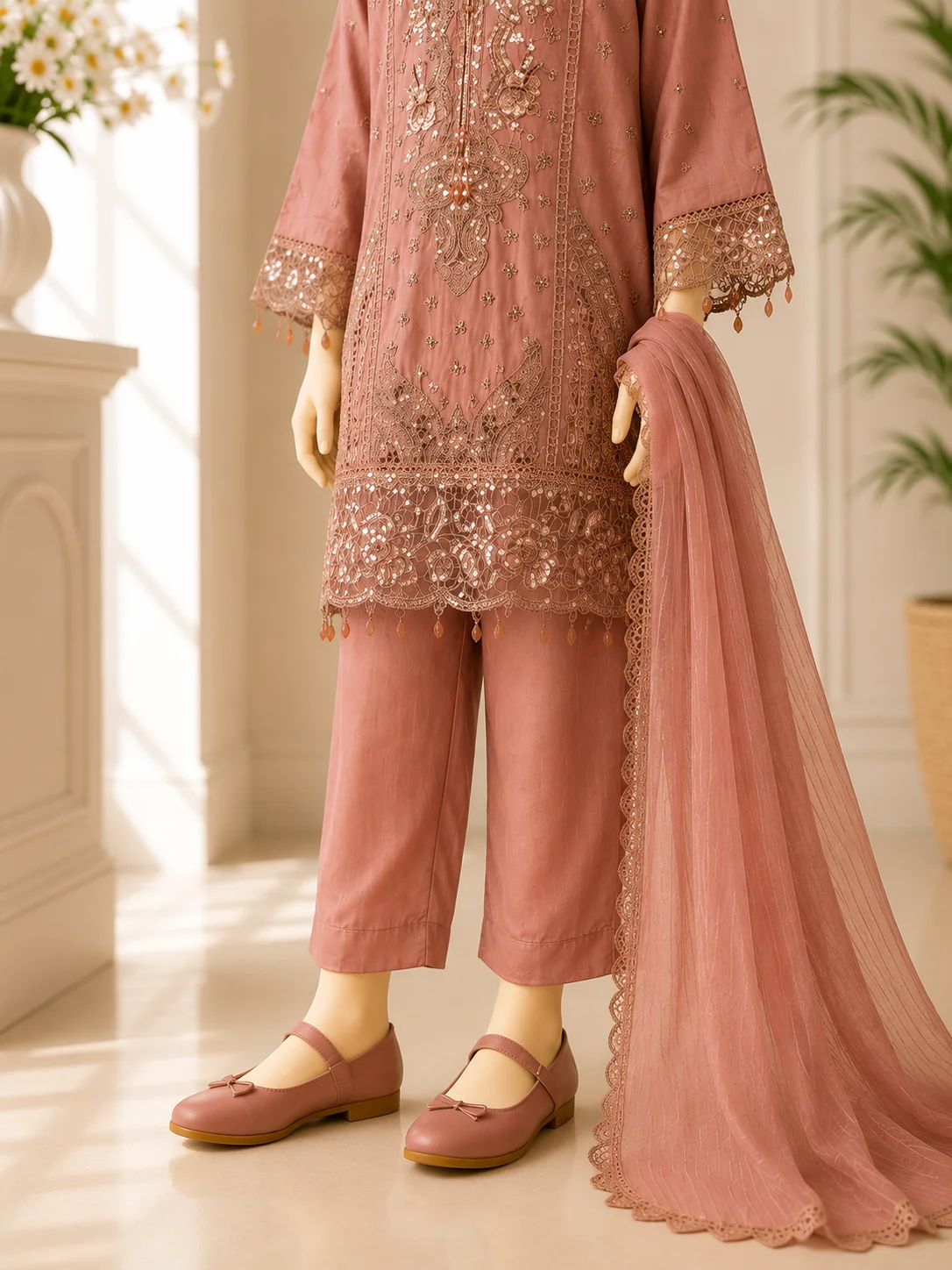 KIDS  3 Piece Embroidered Suit - Image 3