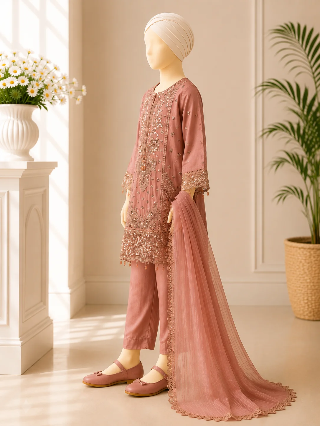 KIDS  3 Piece Embroidered Suit - Image 4