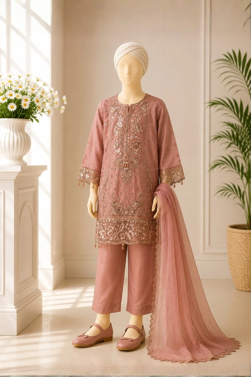 KIDS  3 Piece Embroidered Suit