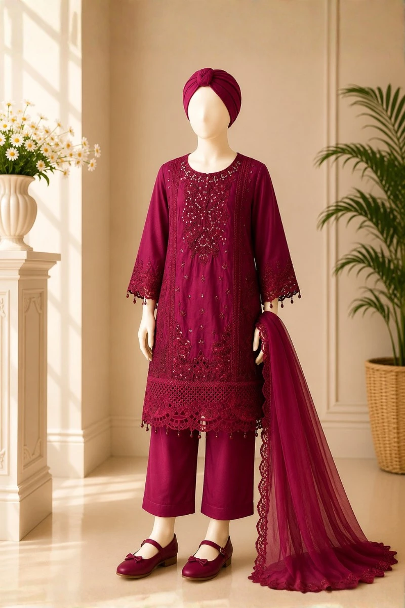 kids  3 Piece Embroidered  Suit