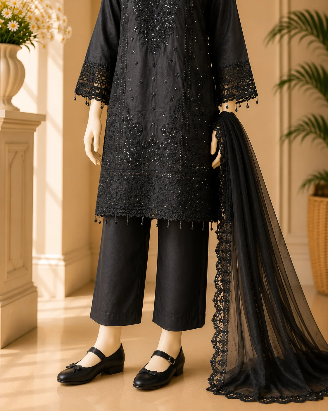 KIDS 3 Piece Embroidered Suit - Image 3
