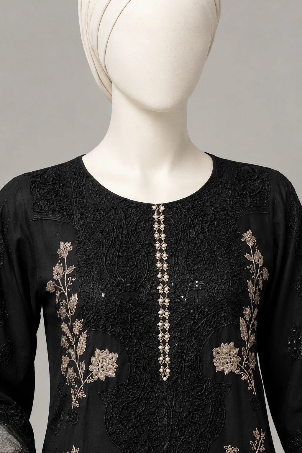 3 Piece - Embroidered cotton Suit - Image 3