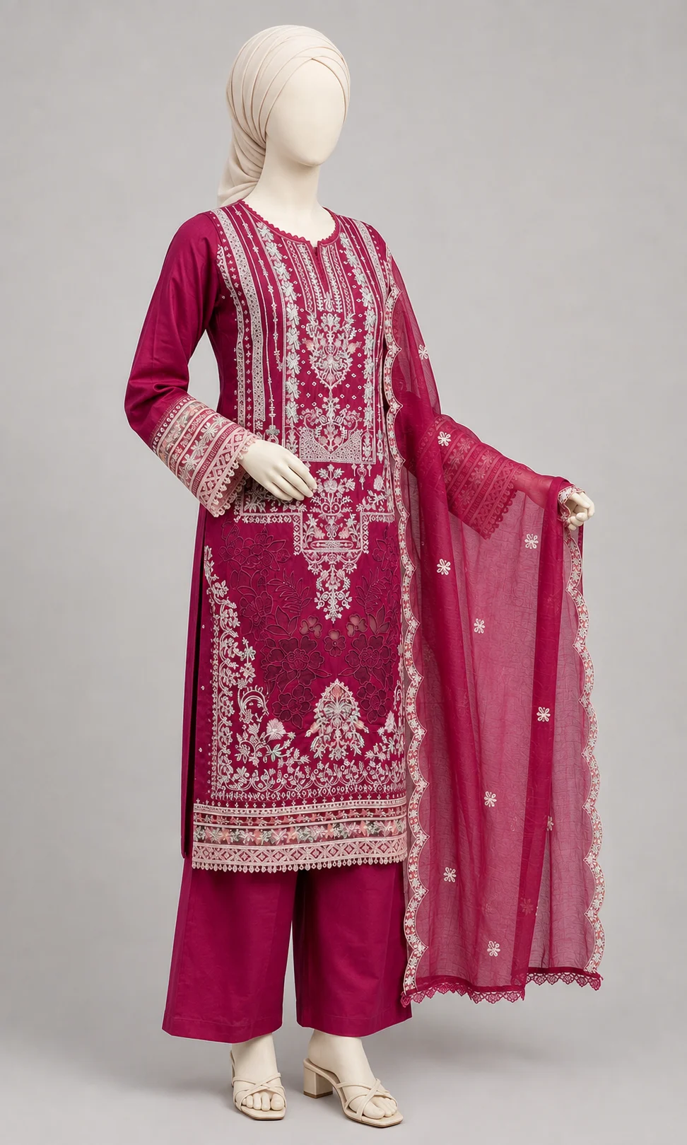 3 Piece - Embroidered COTTON SUIT Hover