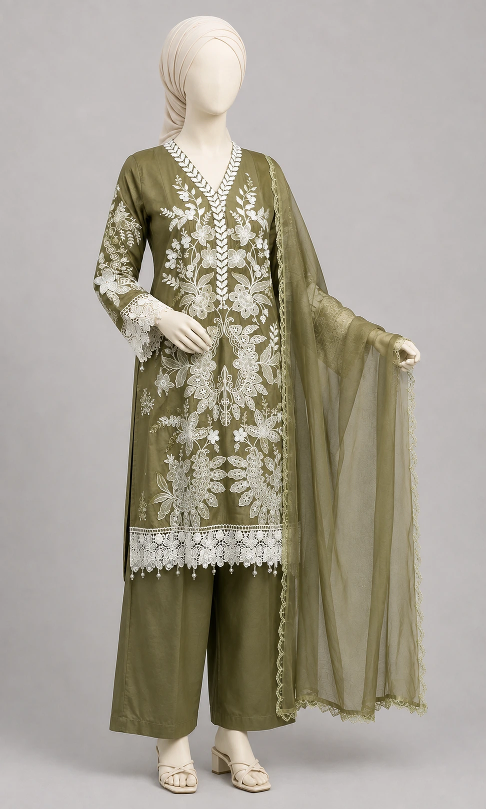 3 Piece - Embroidered COTTON SUIT