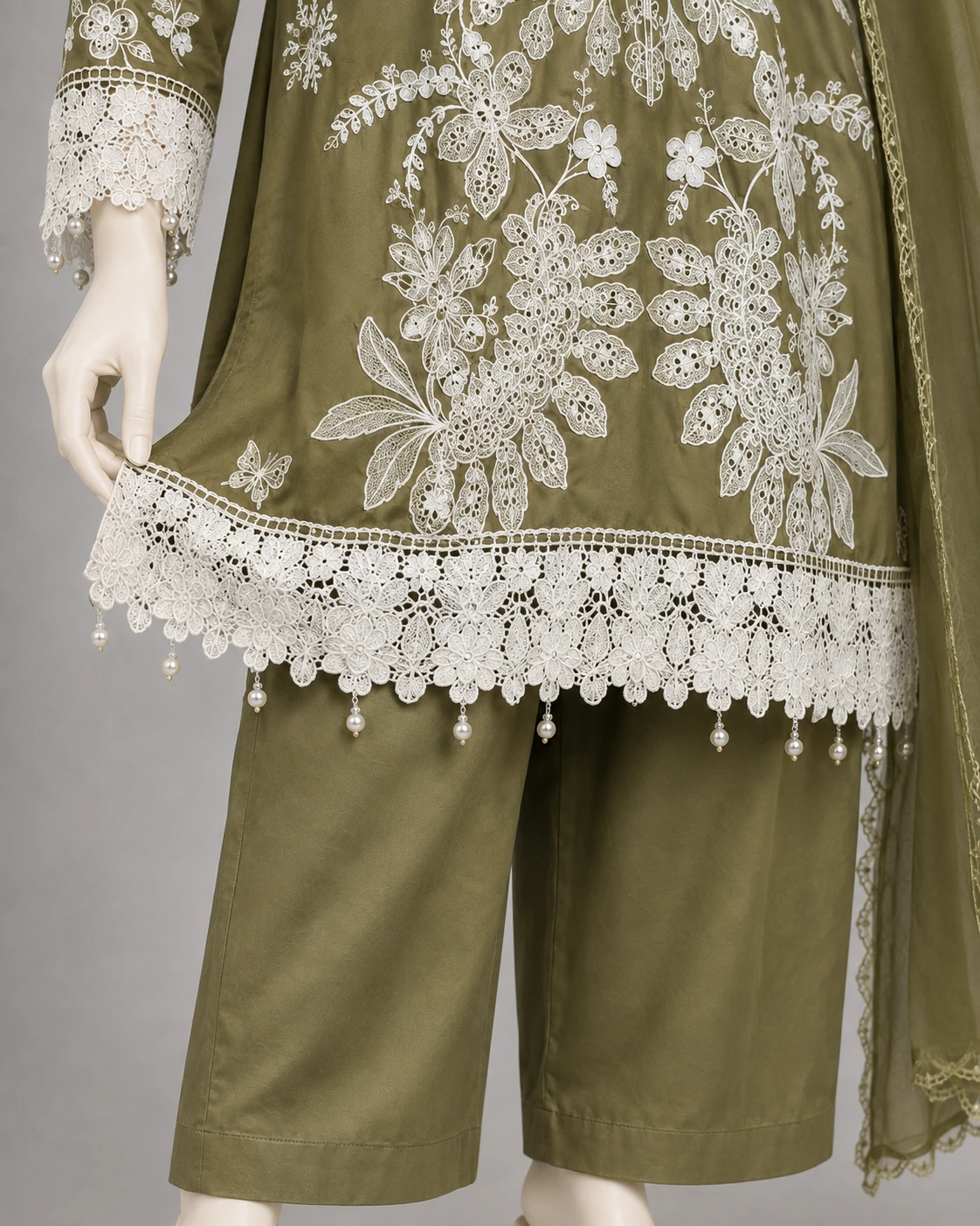 3 Piece - Embroidered COTTON SUIT - Image 5