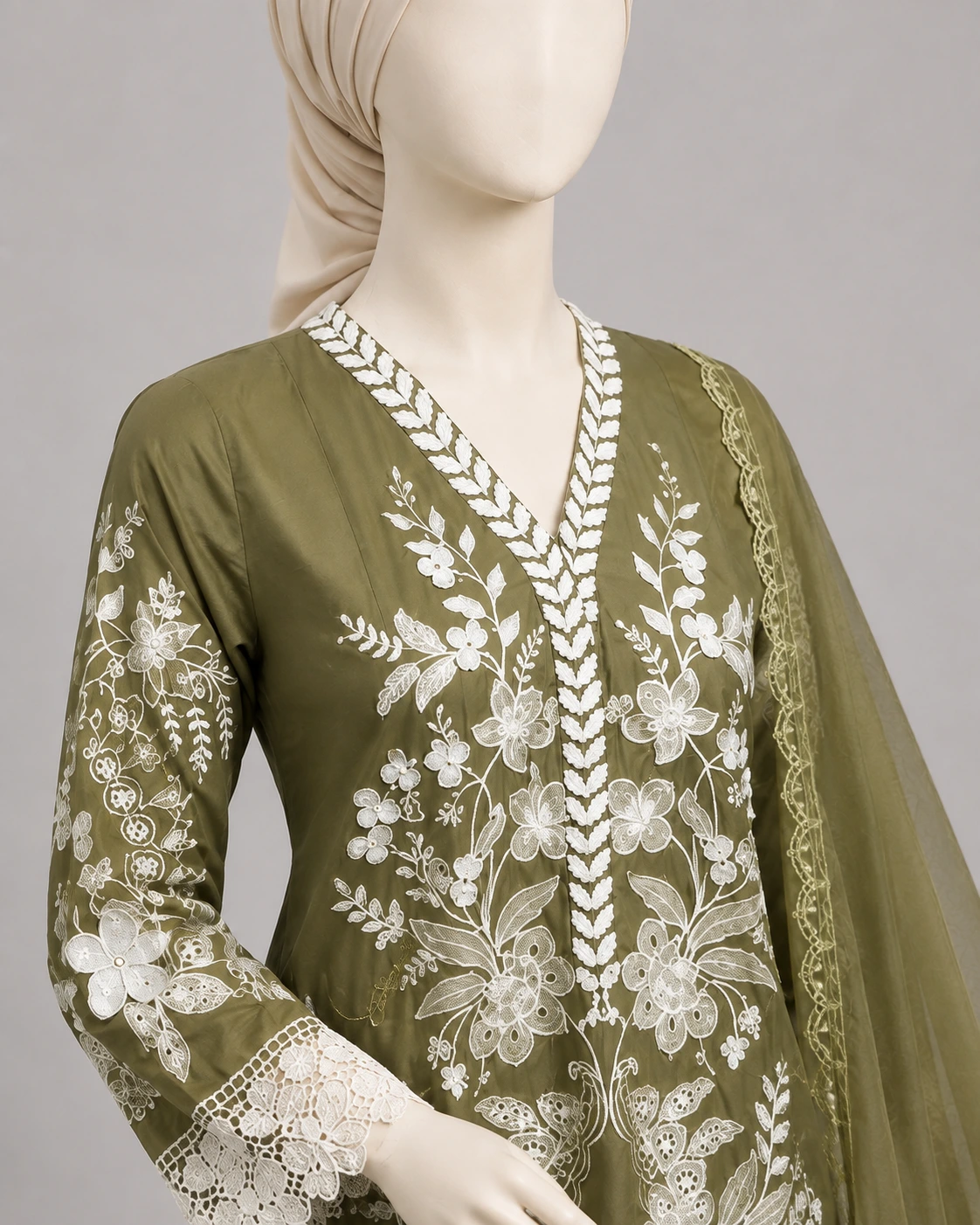 3 Piece - Embroidered COTTON SUIT - Image 4
