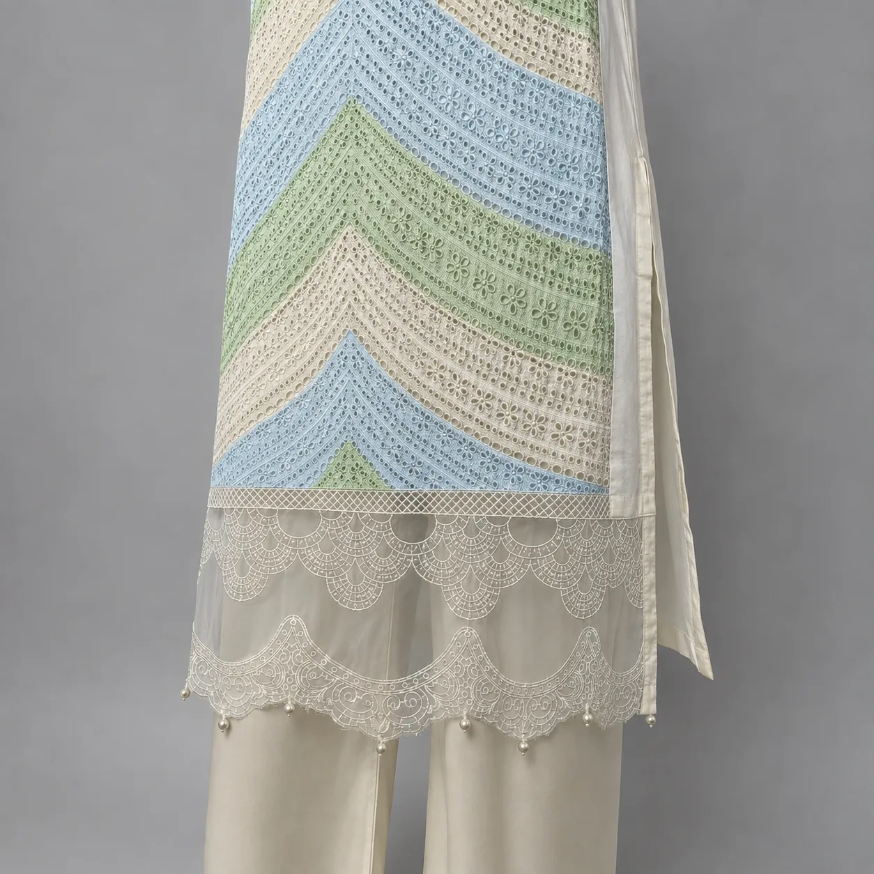 3 Piece - Embroidered COTTON SUIT - Image 5