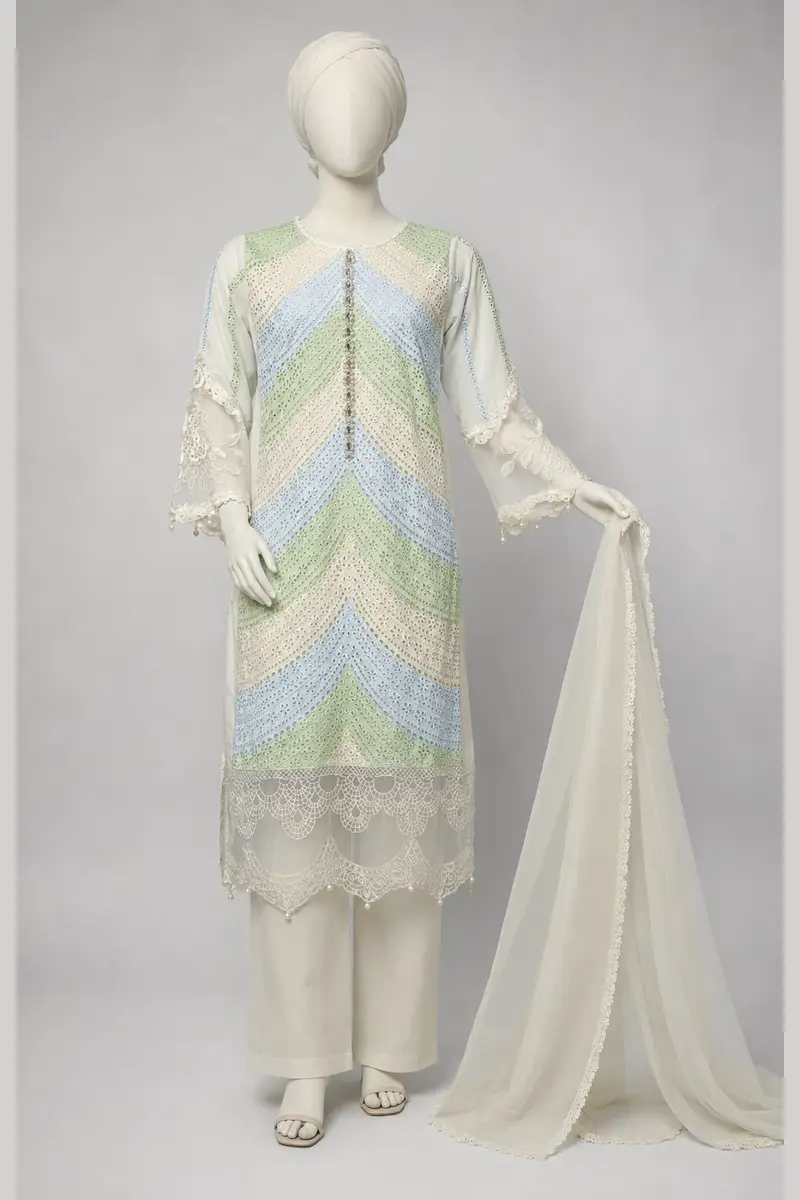 3 Piece - Embroidered COTTON SUIT