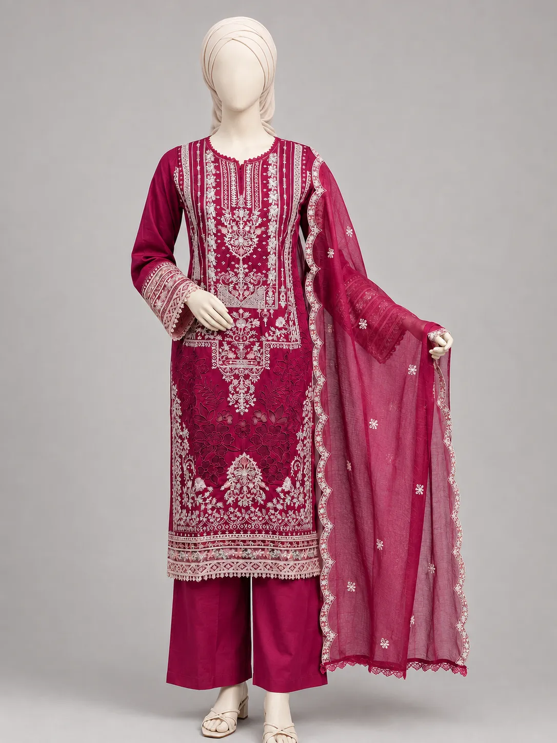 3 Piece - Embroidered COTTON SUIT