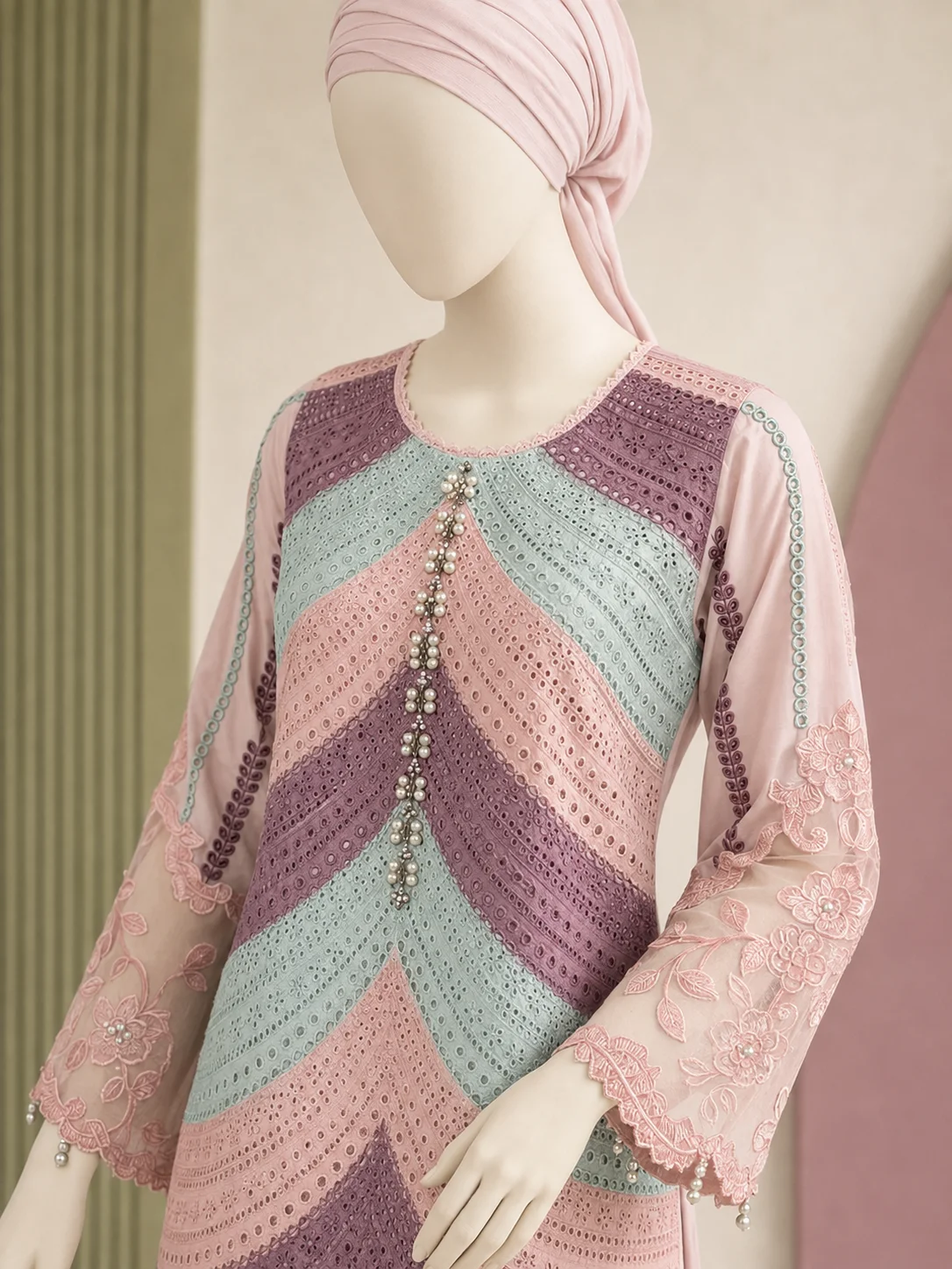 (CT-38) 3 Piece - Embroidered COTTON SUIT Hover